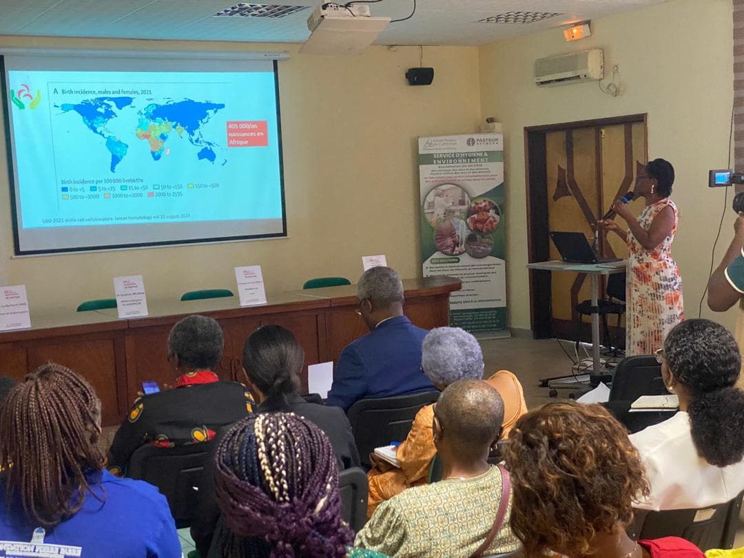 Conférence scientifique sur la drépanocytose au Centre Pasteur du Cameroun.